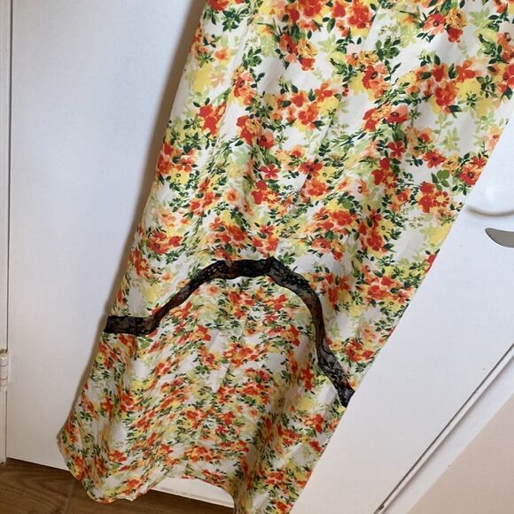 WAYF Baldwin Tangerine Floral Lace Trim Slip Dress - size xs - Picture 7 of 14